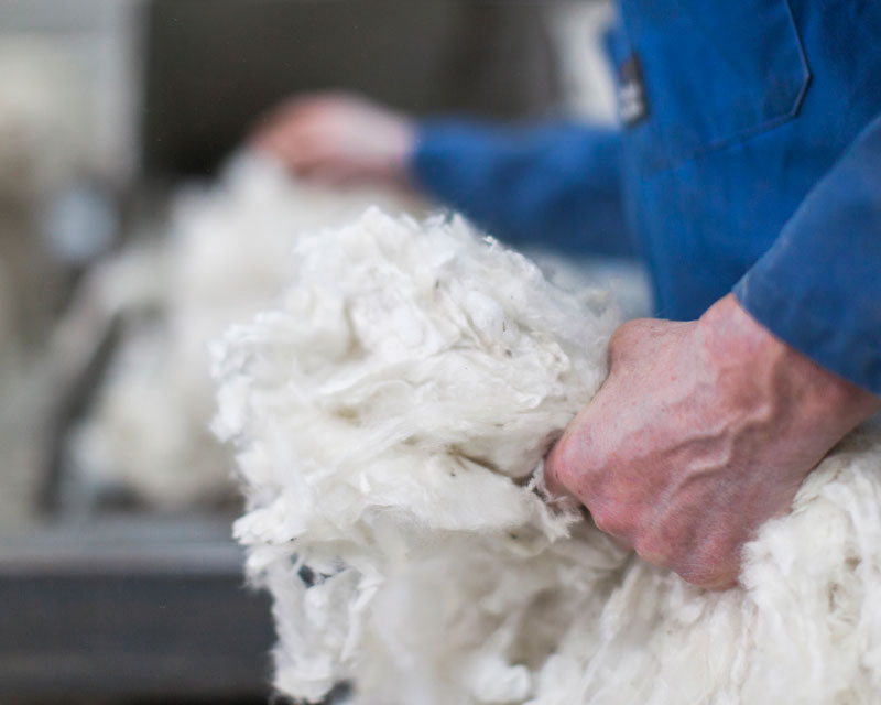 Blending wool at Wild Earth Yarns, New Zealand