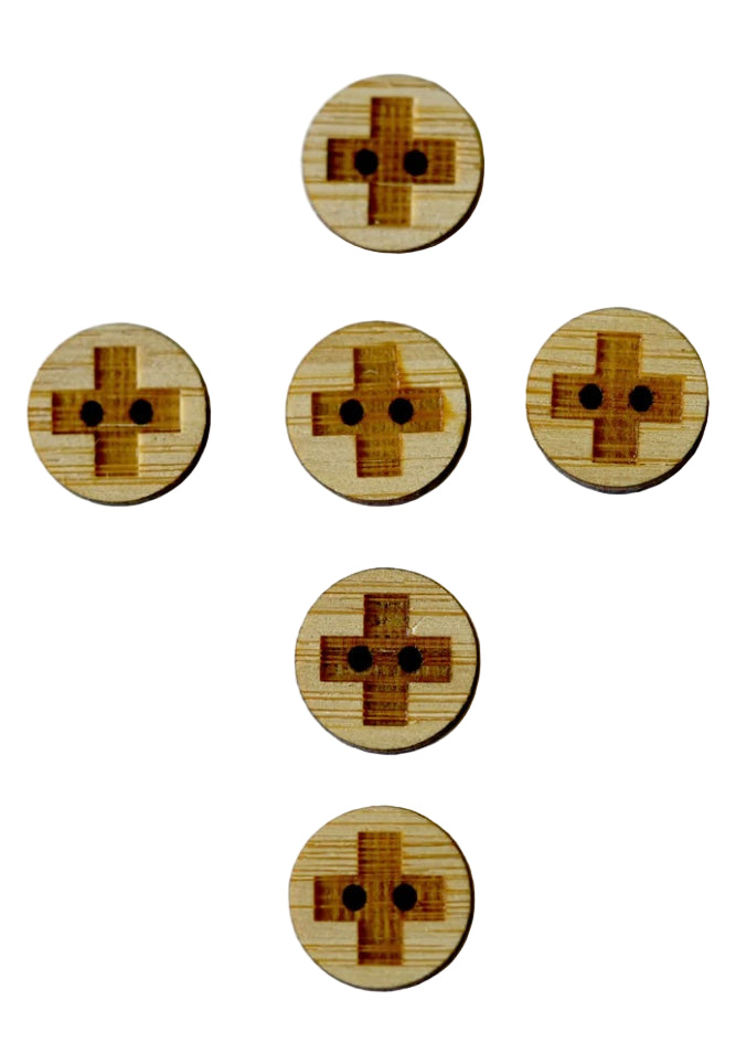 Engraved Cross Bamboo Buttons - Small – Wild Earth Yarns