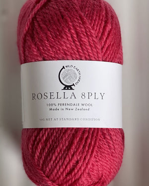 Rosella Perendale Wool 8ply 50g Ball Fuchsia by Wild Earth Yarns